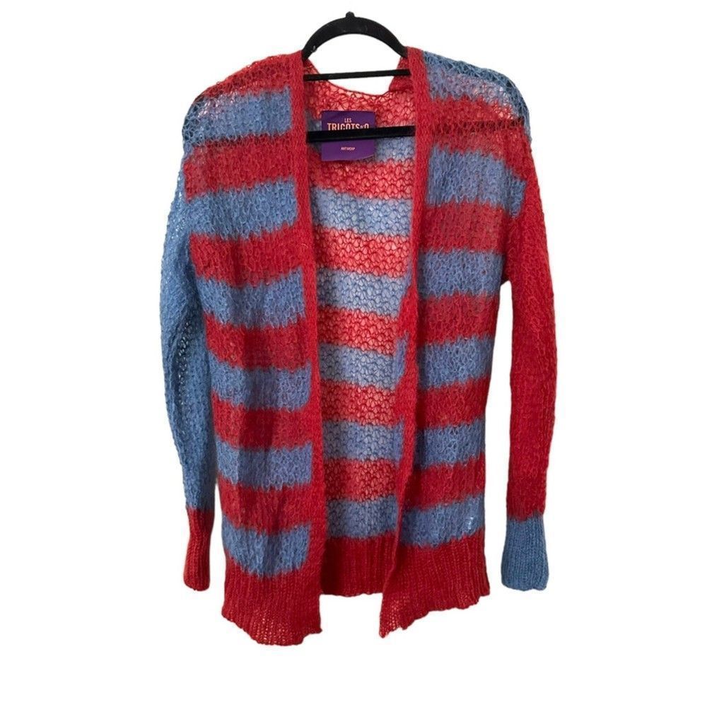 Les Tricots D'o Mohair Blend Striped Cardigan One Size